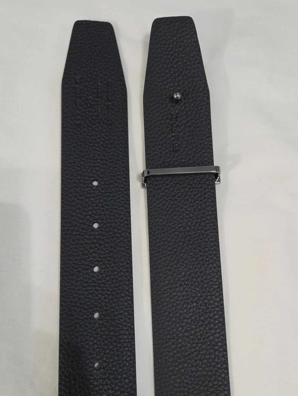 Tom Ford Black & Brown Leather Belt with Black Chrome T Accent